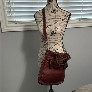 Roots Burgundy Downtown Satchel